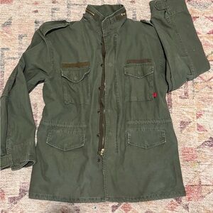 Vintage Men's Green Military Jacket
